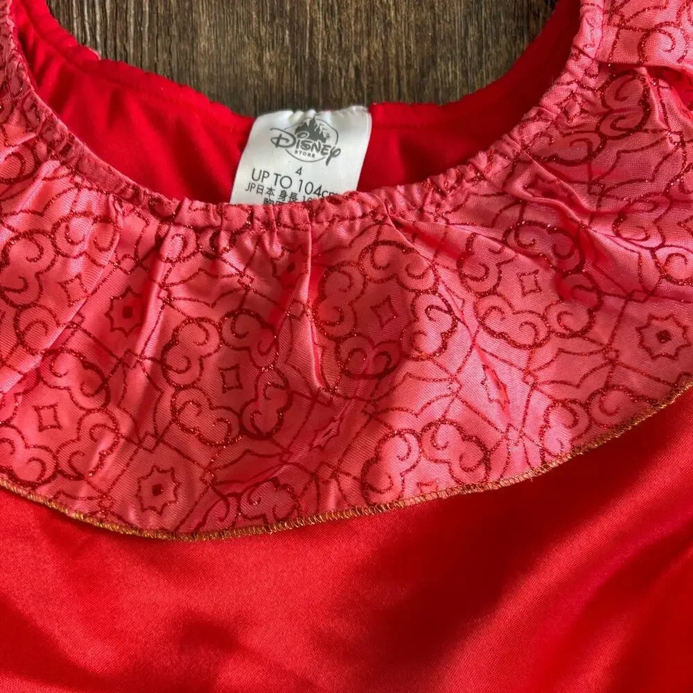 Authentic Disney Elena Of Avalor Red Princess Halloween Costume Dress Girls Sz 4
